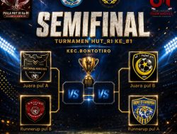 Semifinal Piala HUT RI ke-81 Kecamatan Bontotiro Siap Digelar, Empat Tim Terbaik Berebut Tiket Final